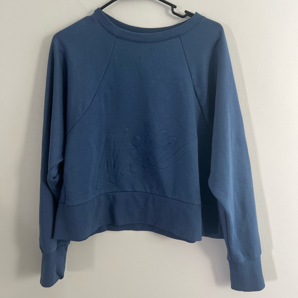 NIKE Sweater Womens Large Dri-Fit Loose‎ Embossed Spell Out Large